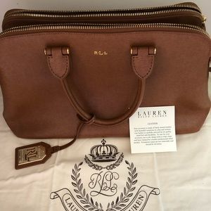 Ralph Lauren Leather Newbury Zip Satchel